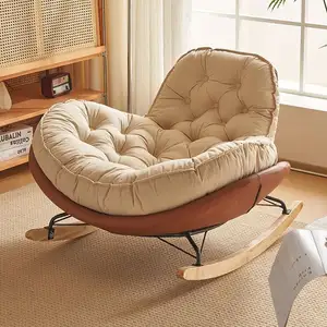 Mecedora de lujo nórdico moderno tela de madera juegos de cuero terciopelo ala muebles sala de estar sofá hogar salón sillas decorativas