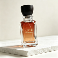 Flacon de parfum carré en verre de 50 ml, nouveau produit, emballage avec couvercle en bois, version de 100 ml également disponible