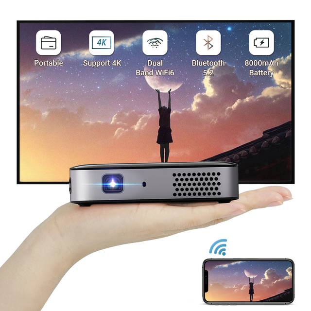 Hotack Wholesale D061AQ Portable Mini Pocket Projector HD Home Theater Video Projecteur Smart Android TV Proyector