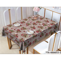 Nappe rectangulaire en plastique imprimée, durable, imperméable, résistante à la chaleur, style moderne, facile à plier et à ranger pour mariage/fête