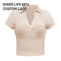 T-shirt d'été personnalisé pour femme, idéal pour le tennis, avec motif imprimé 3D, en denim, batik, popeline, tissu peigné, coupe ajustée
