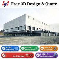 Estructura de Acero Pesado para Almacenes, Naves Industriales, Cobertizos Metálicos, Almacenamiento Industrial, Kit de Estructura de Acero Prefabricada con Soldadura