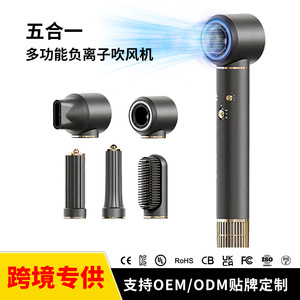 5 In 1 Hot Air Comb Hair Dryer Straightener Curler Ionic Brushless Motor Wired Multi Styler For Multiple Hair Types - Product Image 2