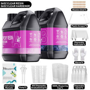 Kit de résine époxy 1:1, 72 oz, transparente comme du cristal, résistante, sans bulles, anti-jaunissement, facile à utiliser - Product Image 2