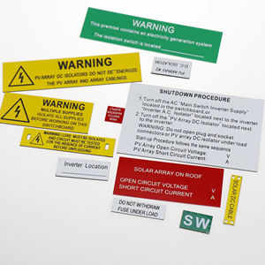 Kits de etiquetas solares LB1 para etiqueta de trafolito de sistema solar con cinta adhesiva ABS grabado impermeable resistente a los rayos UV - Product Image 1