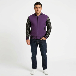 Meilleur fournisseur de vestes varsity pour hommes à col montant, fabriquées professionnellement en tissu toile en grande quantité - Product Image 1