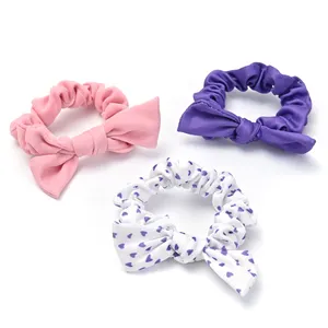 3 adet/takım sıcak satış kadınlar ve bebek kız saç scrunchies için yeni tasarlanmış at kuyruğu yay