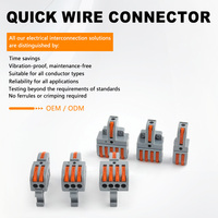 Connecteur de câblage rapide DIY GO, universel, compact, 1 entrée 2/3/4/5 sorties, conducteur 24-12 AWG, bornier de raccordement, séparateur électrique