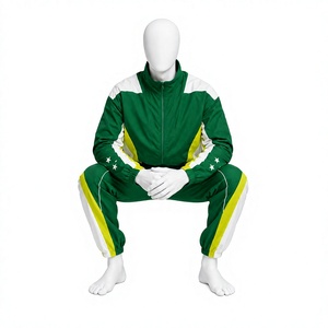 Conjunto Deportivo Unisex Verde, Amarillo y Blanco con Bloques de Color, Cremallera Completa, Transpirable, Hecho de Poliéster por Elson Sports - Product Image 5