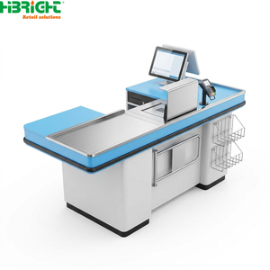 Mostrador de Caja Registradora POS Moderno para Comercio Minorista, Mesa de Pago de Acero Inoxidable para Supermercados y Tiendas de Conveniencia - Product Image 1