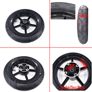 Ruedas Super para Motocicleta, Rin Delantero de <span class=keywords><strong>12</strong></span> <span class=keywords><strong>Pulgadas</strong></span> 2.50-<span class=keywords><strong>12</strong></span> con Neumático de Carretera 110/70-<span class=keywords><strong>12</strong></span>, Neumático Trasero 3.00-<span class=keywords><strong>12</strong></span> 120/70-<span class=keywords><strong>12</strong></span> para Motocicleta Tuttio Dirt <span class=keywords><strong>Pit</strong></span> <span class=keywords><strong>Bike</strong></span> - Product Image 2