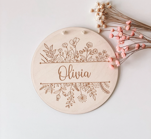 Signe de nom Cadeau de bébé personnalisé Panneau en bois Nursery Baby Room Birth Sign - Product Image 2