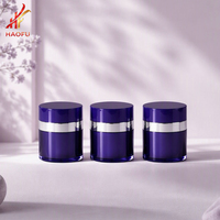 Nouveauté : Pot en plastique bleu de 15g, 30g, 50g avec tête de pompe à pression pour gel à ongles, crème pour animaux de compagnie, crème pour le visage, cosmétiques, soins de la peau