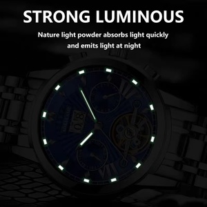 Montre homme POEDAGAR, marque haut de gamme, automatique, mécanique, étanche, lumineuse, pour affaires, en acier inoxydable. - Product Image 5