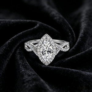 Classic Halo <b>Ring</b> Marquise Cut 1ct Rhodium Plated <b>Thick</b> 18K Gold Plated 925 Sterling Silver Engagement Wedding <b>Ring</b> - Product Image 5