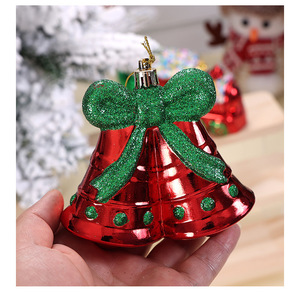 LINGKAI <b>Red</b> <b>Green</b> Glitter Train Gift Box Bell Shaped <b>Christmas</b> Ornaments Hanging Baubles Xmas Tree <b>Decor</b> - Product Image 6