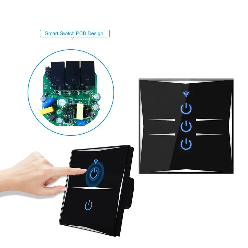 EU Glass Touch Panel App telecomando Alexa Voice Control WiFi Smart Switch Wifi Wall Touch Switch