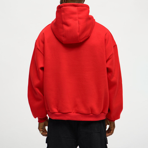 KingSen Sweat à capuche épais en molleton de coton doublé, style vintage color block, imprimé 3D en relief, décontracté, coupe ample, mode urbaine - Product Image 5