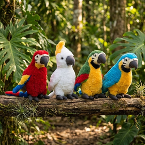 Juguete de Peluche de Loro Realista de Moda, Pájaro de Peluche de Algodón PP, Decoración para Sofá y Habitación, Venta al por Mayor - Product Image 1