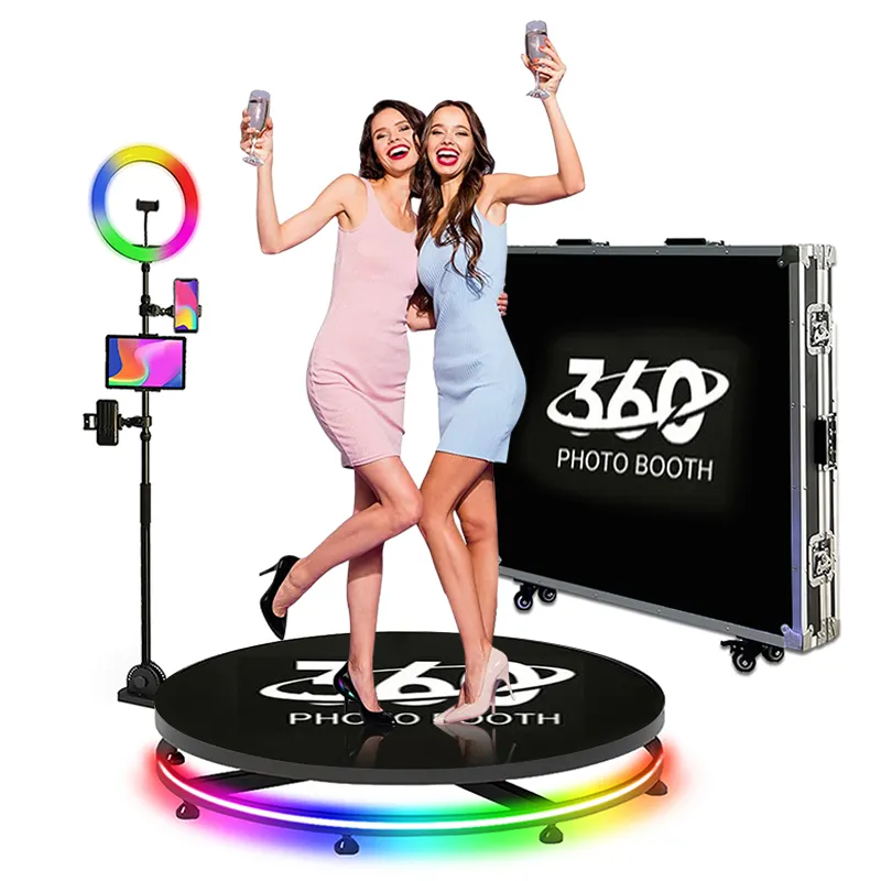 Photomaton vidéo à logo personnalisé Photomaton de Noël 360 Photomaton automatique 360 Appareil photo contrôlé par application