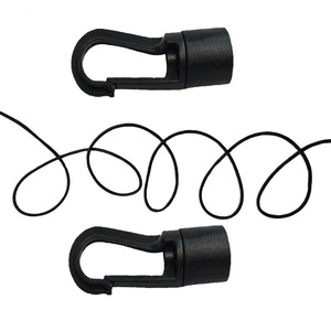 Corde élastique d'extérieur avec crochets, 6 mm, noire, 310 cm, pour le camping, le kayak, utilisation universelle - Product Image 1