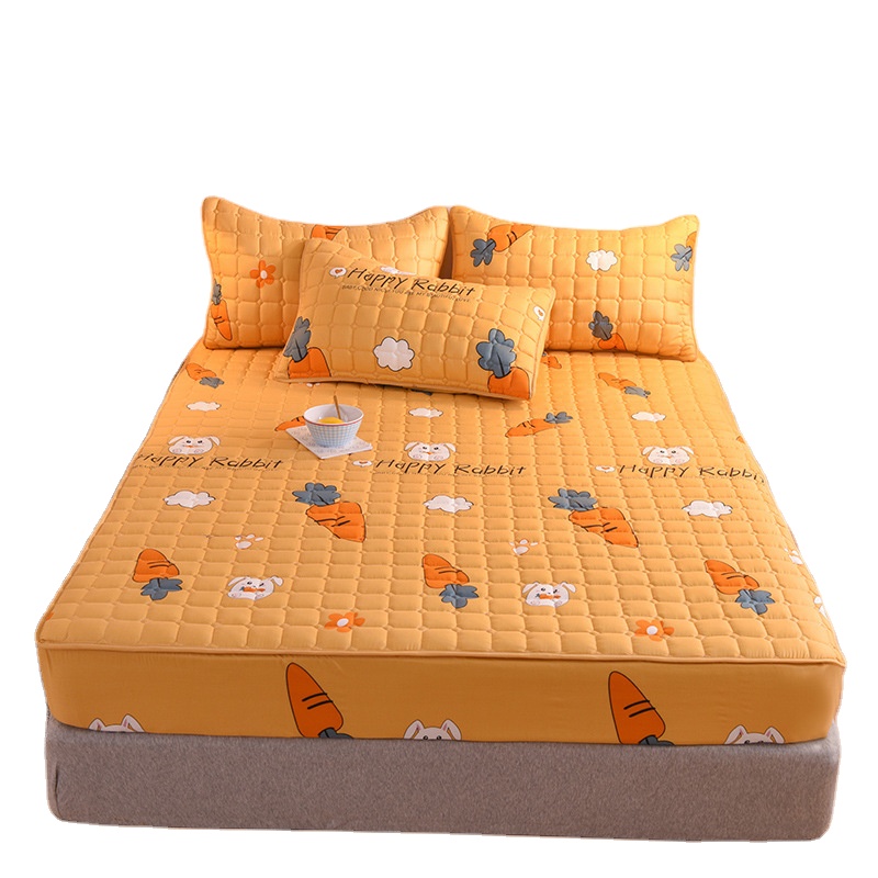 Cotton Fitted Sheet Three Piece Set Non slip Dustproof Bed Cover All Inclusive Protective Cover