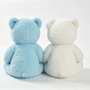 Customized Soft Fluffy Matching Sitting <b>Stuffed</b> Bear Duo, Twin Teddy Bears, Gender Neutral Nursery Decor - Product Image 6