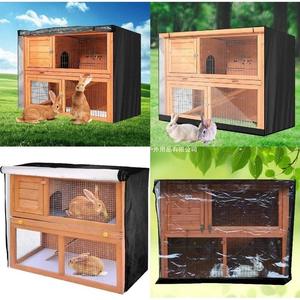 ผ้าคลุมกรงกระต่ายไม้ 4 ฟุต แบบสองชั้น ผ้าอ๊อกซ์ฟอร์ดกันน้ำ ป้องกันกรงสัตว์เลี้ยง สีดำ เทา เขียว ชุดคอมโบ - Product Image 1