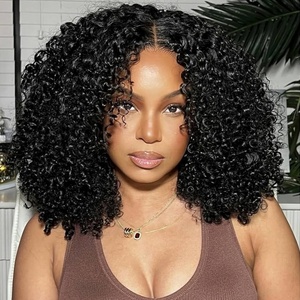 Hot Nhà cung cấp nguyên liệu Crochet phần mở rộng tóc con người kinky xoăn tip Crochet tóc mềm lông xoăn phần mở rộng tóc con người - Product Image 1