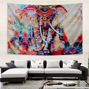 3D Pearl Elephant Tapisserie Wandbehang Böhmische Mandala Stoff matte Home Deco