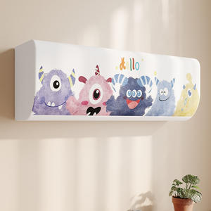 Housse anti-poussière pour climatiseur mural, motif chat mignon de dessin animé, en soie de lait, élastique, couverture intégrale, anti-poussière - Product Image 2