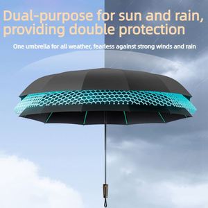 Parapluie de voyage pliant coupe-vent à ouverture et fermeture automatiques, 10 baleines, poignée Cyber, protection UPF50, personnalisable avec logo OEM, pour hommes et garçons, idéal comme cadeau de marque - Product Image 4
