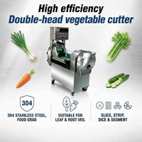Coupe-légumes industriel multi-usage, machine à trancher et à déchiqueter les légumes automatique à double tête pour restaurant et cuisine centrale