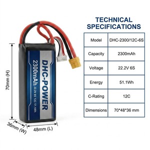 Baterai LiPo Profesional 2300mAh 6S 12C 22.2V 51.1Wh untuk FPV Quad - Product Image 5