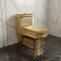 Salle de bain en céramique intégrée régulation de la pression de l'eau toilette dorée style européen P-type piège à eau toilette intelligente