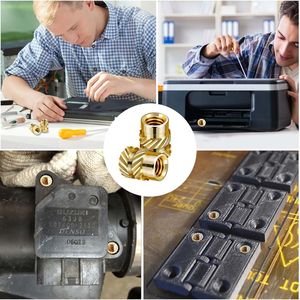Brass <b>Threaded</b> <b>Inserts</b> 432pcs Metric Coarse Fully <b>Threaded</b> Copper Plated For Plastic Fixing - Product Image 3