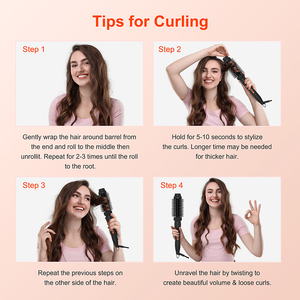 Haarstyling Borstels 1.5 Inch Krultang Volumiserende Verwarmde Ronde Keramische Toermalijn Ionische Kam Thermische Borstel - Product Image 6