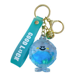 2025 tambor trasero de dibujos animados en aceite líquido arena movediza botella llavero flotante hielo Luna lentejuelas Cola llavero bolsa baratija - Product Image 5