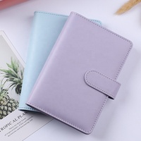 Kpop Photo card A6 Binder PU Leder Macaron Sammel buch mit Magnet knopf und Taschen Ring Ordner Typ Fotoalbum
