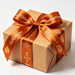 Custom Brand Name Logo Printed Gift <b>Box</b> Wrapping Luxury Gold Foil Shiny Gift Satin Ribbon for Packing - Product Image 2