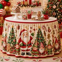 Nappe de Noël imperméable en plastique, nappe de Noël avec imprimé bonhomme de neige et Père Noël pour les fêtes
