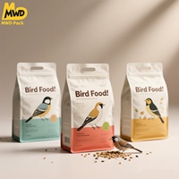 Fermeture à joint arrière Miaowadi et languette de suspension intégrée pour une distribution facile, PET brillant pour les pochettes de graines d'oiseaux Freshness Lock