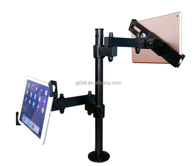 Dual Tablet Desktop Stand Mounting Table Clamp Anti-theft Holder Display Support for IPad 10.2/10.5/10.4/10.9/11.5/12.3/13 Inch