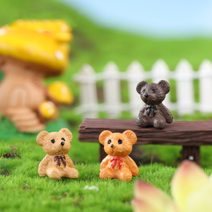 <b>Cute</b> Wearing Bow Tie Mini <b>Bear</b> Miniatures for Landscape Decorations Tiny Oso Charm Desktop Ornaments DIY Accessories - Product Image 4