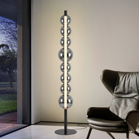 Lampadaire LED de Luxe Moderne avec Abat-jour en Verre Soufflé, Style Minimaliste, Corps en Fer pour Salon et Hôtel, Plastique et Métal