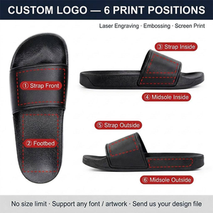 Sandales d'intérieur pour hommes en gros, semelle intérieure en PVC, taille ajustable, logo, antidérapantes, imperméables, tongs très vendues - Product Image 3