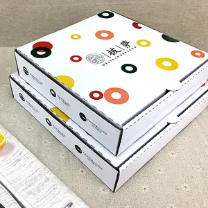 Boîte à pizza blanche de 12 pouces à impression personnalisée à bas prix de fabricant de vente en gros