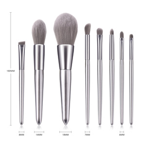 MSQ Luxury High Quality <strong>Silver</strong> Wood Handle <strong>Eye</strong> <strong>Makeup</strong> Brush Set Factory Price Wholesale for Face <strong>Makeup</strong> - Product Image 5