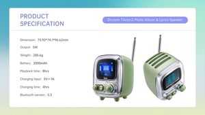 <span class=keywords><strong>ลำโพง</strong></span>พกพา <span class=keywords><strong>Divoom</strong></span> Tiivoo2 กำลังขับ 5 วัตต์ พร้อมวิทยุ FM อัลบั้มรูปภาพ และคุณสมบัติควบคุมผ่านแอป - Product Image 2