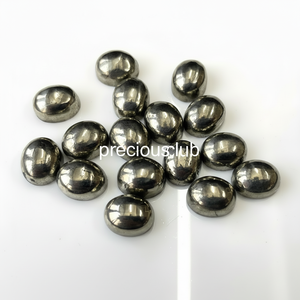 Cabujón con parte posterior plana ovalada de hematita natural de 3x5mm a 12x16mm calidad AAA-Parte posterior plana ovalada de hematita suelta - Product Image 1